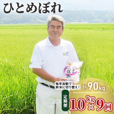 定期便 10kg×9ヶ月 大粒で低タンパクなひとめぼれ 土づくり実証米[No.5685-2088]