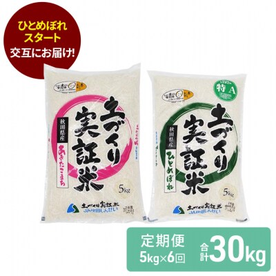 食べ比べ 定期便 5kg×6ヶ月 あきたこまち&ひとめぼれ 交互にお届け[No.5685-1348]