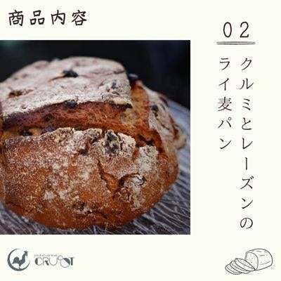 本場 ハード系 パンセット 2種2品(ヘーゼルナッツ&くるみとレーズン)[No.5934-0346]