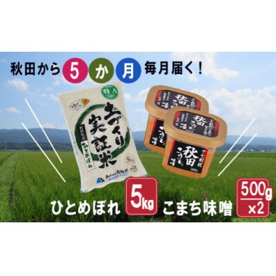 米 5kg 味噌 1kg 毎月お届け 定期便 5ヶ月(5回)連続[No.5685-2759]