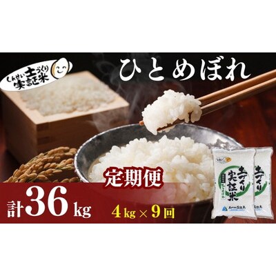 定期便9回 秋田県産 ひとめぼれ 4kg 計36kg 令和7年産[No.5934-0829]