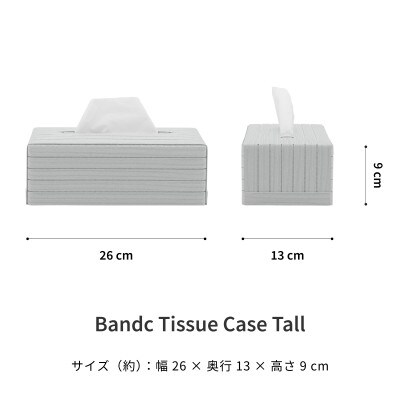 暮らしを彩る道具 バンドシー ティッシュケース Tall ライトグレー [AR099]