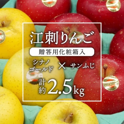 江刺りんご(サンふじ・シナノゴールド) 贈答用化粧箱入 計約2.5kg【12月出荷】 [AQ009]