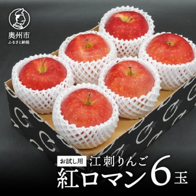【お試し用】江刺りんご「紅ロマン」6玉【冷蔵】 [AQ089]