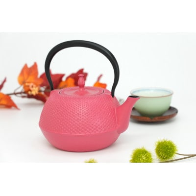 南部鉄器　鉄瓶　末広アラレピンク　1.2リットル　伝統工芸品　IH調理器使用可能 [BS049]