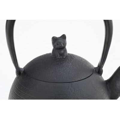南部鉄器 鉄瓶 ねこ(丸) 1L【村上 怜 作】 IH調理器 伝統工芸品 [Y0126]