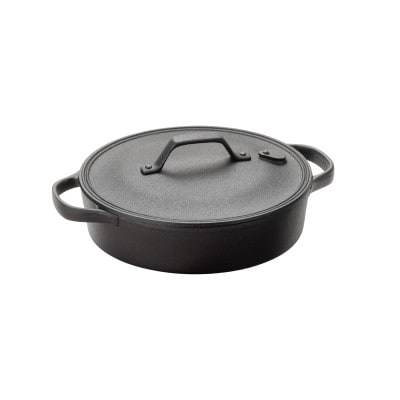 南部鉄器　クックトップ丸浅形20cm IH調理器　伝統工芸品 [Z0048]