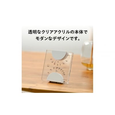 エルム温湿度計 LV-4901◆クリアアクリル◆モダン◆電池不要 [AJ094]