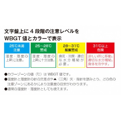 環境管理温・湿度計「熱中症注意」 TM-2484W [AJ124]　置き掛け兼用