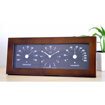 フォレ温・湿クロック TQ-4732 [AJ136]　ダークブラウン
