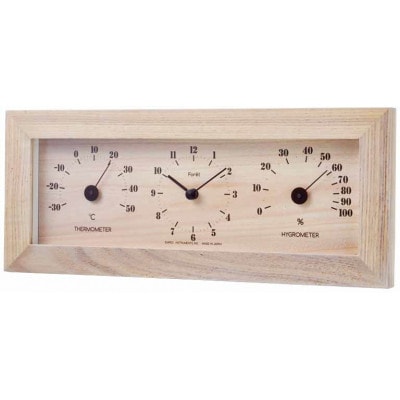 フォレ温・湿クロック TQ-4733 [AJ137]　ナチュラル