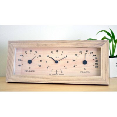 フォレ温・湿クロック TQ-4733 [AJ137]　ナチュラル