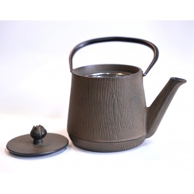 南部鉄器 鉄瓶 ウッドグレイン (ひさご色) 0.6L　及富作 伝統工芸品 [AK019]