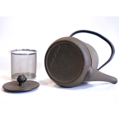 南部鉄器 鉄瓶 ウッドグレイン (ひさご色) 0.6L　及富作 伝統工芸品 [AK019]