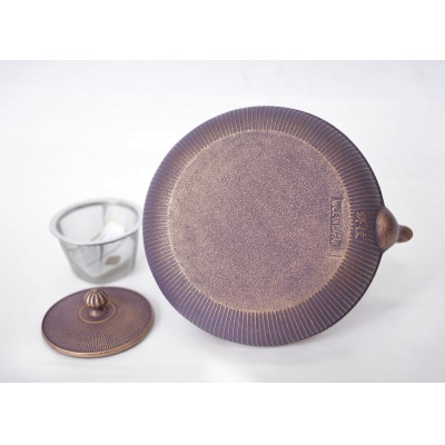 南部鉄器 鉄瓶 立目 紫金 0.8L IH調理器　及富作　伝統工芸品 [AK027]