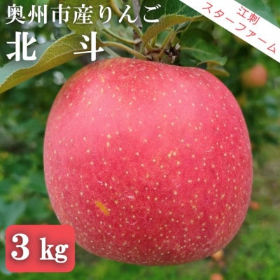 【スターファーム】こだわり栽培の 北斗 厳選品 3kg 岩手県奥州市産りんご 産地直送[AY007]