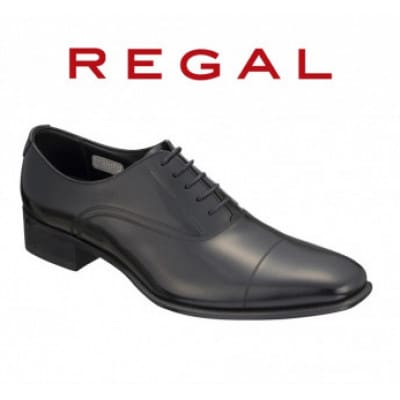 REGAL革靴 ストレートチップ 725R ブラック<奥州市モデル> 25.5cm [AM007]
