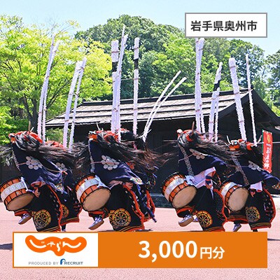 【じゃらんふるさと納税クーポン】 岩手県奥州市でつかえる3,000円 クーポン