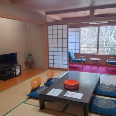 山梨県南部町秘湯「奥山温泉」宿泊券(1泊2食付き)2名様　6畳