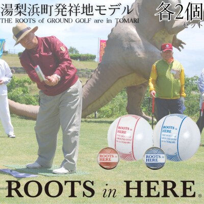 グラウンド・ゴルフ ボール&マーカー各2個セット(ROOTSシリーズ)(177M.)