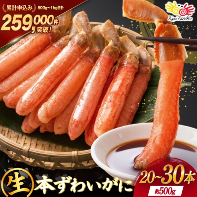 かに 生本ずわいがに 棒肉 ポーション 20～30本入 [20564322]