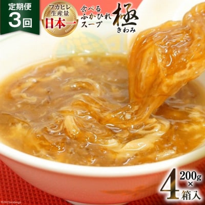 3回 定期便 隔月発送 食べるふかひれスープ 極セット 4箱入 20565337
