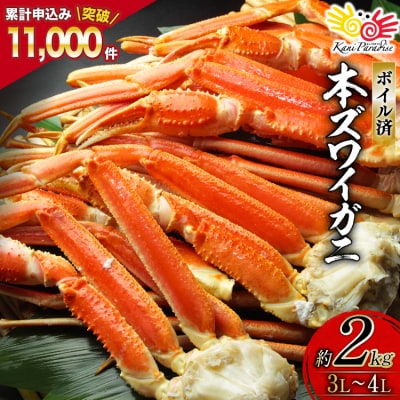 年内配送 ボイル済み 本ずわいがに 脚 3L～4L 総重量 2kg [20564764] 