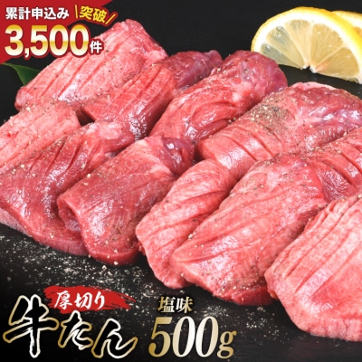 厚切り牛タン 塩味 500g 亀山精肉店 20565156 ◎