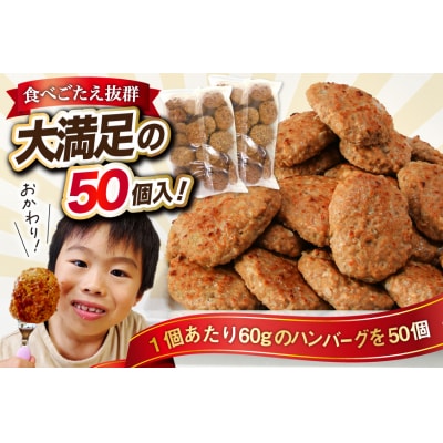 レンジで簡単 ハンバーグ 50個 60g×25個入×2袋 オサベフーズ 20563951