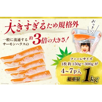 訳あり サーモン 刺身 トロ ハラス フィーレ 無添加 総重量1kg [20564915]