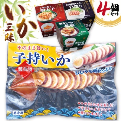いか 詰め合わせ いか三昧 4種 セット [北興物産 宮城県 気仙沼市 20565108]
