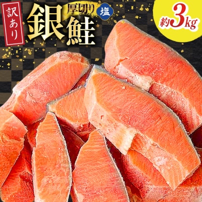 訳あり 無添加 減塩 塩銀鮭 【厚切り】 切身 総重量 3kg [足利本店 20565553]