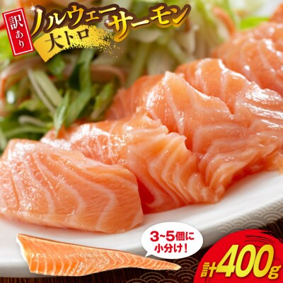 訳あり 無添加 ノルウェー産 アトランティックサーモン 大トロ 400g [20565176]