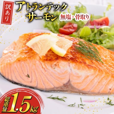 訳あり ノルウェー産 骨取り サーモン 切身 計1.5kg 無塩 [20565665]