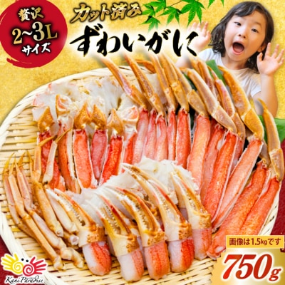 カット済 生 ずわいがに むき身 750g (正味重量600g) 2-3L [20565652] 