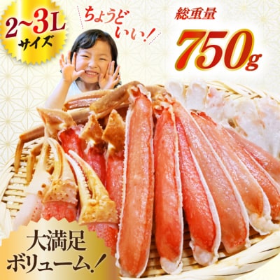 かに カット済生ずわいがに むき身 750g(正味重量600g) 20565652 ◎