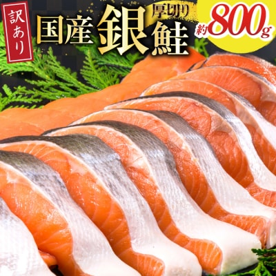 訳あり 国産 減塩 厚切り 塩銀鮭 切身 計 800g [20565949]