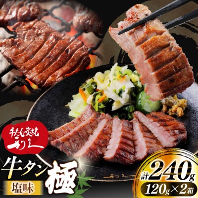 牛たん 炭焼 利久 牛たん極 (塩味) 2個 セット [利久 宮城県 気仙沼市 20566130] 