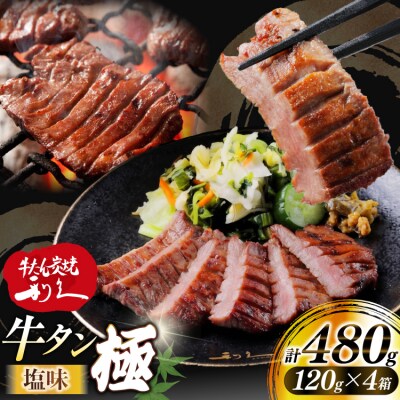 牛たん 炭焼 利久 牛たん極 (塩味) 4個 セット [利久 宮城県 気仙沼市 20566128] 