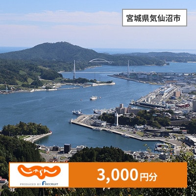 【じゃらんふるさと納税クーポン】 宮城県気仙沼市でつかえる3,000円 クーポン