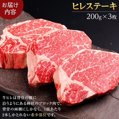 【先行予約/2026年1月以降発送】星空の黒牛 ヒレステーキ 200g×3枚