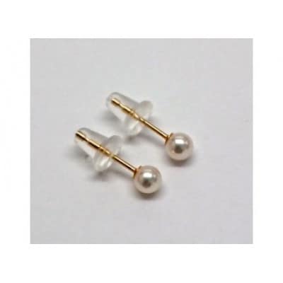 K18 デザインピアス ベビー真珠 パール3ｍｍ 1.2g 洗浄済み 美品