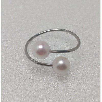 アコヤ真珠 7m/m UP フリーリング ステンレス 2127