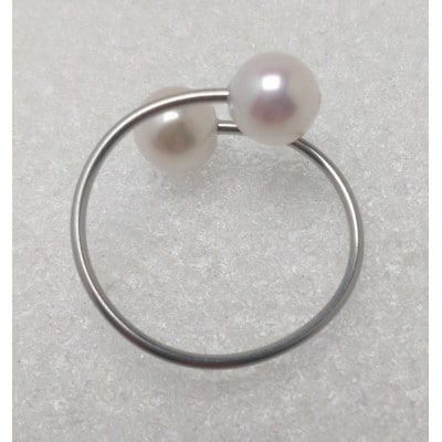 アコヤ真珠 7m/m UP フリーリング ステンレス 2127