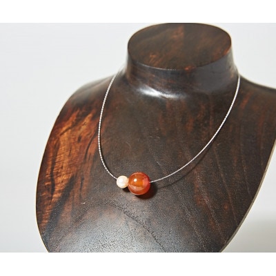 OMAMORI JEWELRY あこや真珠8mm 夫婦岩チョーカーSV925 カーネリアン 1900