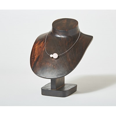 OMAMORI JEWELRY あこや真珠8mm夫婦岩チョーカーSV925 ローズクォーツ 1901