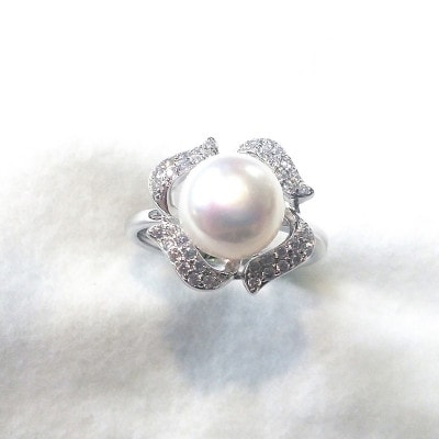 リング・ピンウィール(淡水本真珠・ボタン)SV製　1918