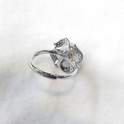 リング・ピンウィール(淡水本真珠・ボタン)SV製　1918