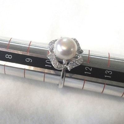 リング・ピンウィール(淡水本真珠・ボタン)SV製　1918