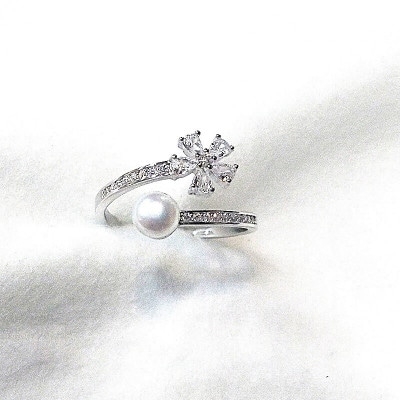 リング・フラワー(淡水本真珠・ボタン)SV製　1919